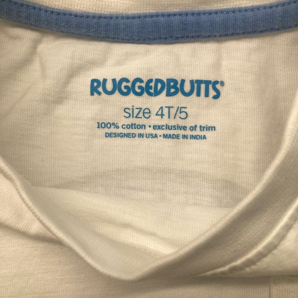 White ruggedbutts tshirt, size 4T/5 - Picture 3 of 3